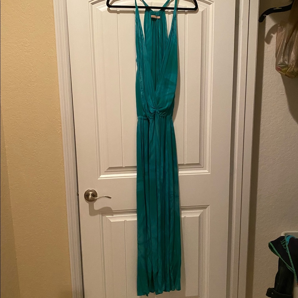 Teal Tie Dye Halter Maxi
